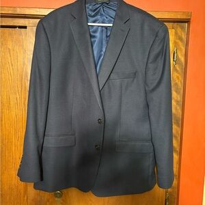 Chaps Navy Micro-Check Two-Button Blazer